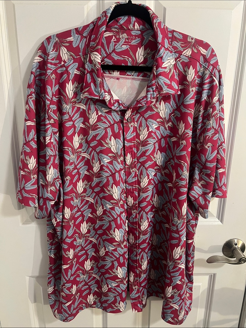 Bermuda Sands Men's Berry Floral-Print Short Sleeve Polo